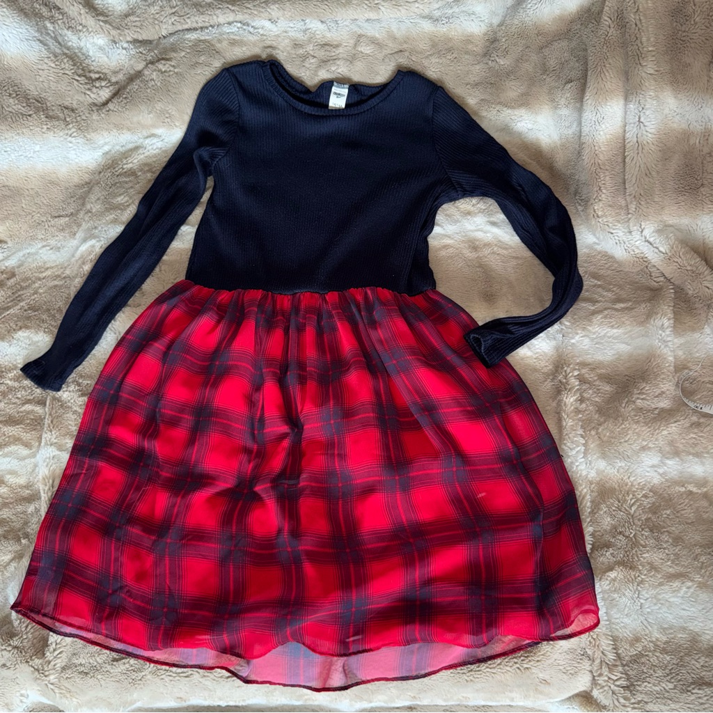 Oshkosh B'gosh Black And Red Plaid Dress